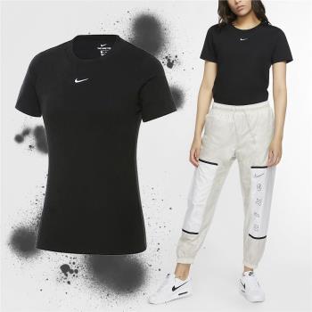Nike 短袖 NSW Tee 女款 黑 短T 純棉 上衣 舒適 基本款 小Logo 小勾 CZ7340-011