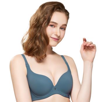 【Swear 思薇爾】 嗨Q Bra系列B-E罩模杯素面無痕包覆女內衣(丹寧藍)