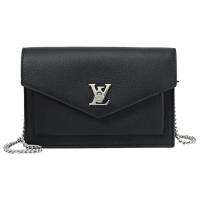 Louis Vuitton LV M63471 MYLOCKME 牛皮信封式轉釦WOC鍊包.黑