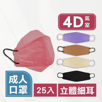 【淨新】醫療口罩 成人4D立體細耳款 25入(10盒)魚型口罩 淨新4D醫療口罩