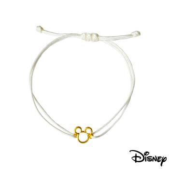 Disney迪士尼系列金飾 黃金/中國繩手鍊-經典米奇款