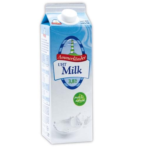 【Ammerlander愛牧】德國純牛奶1000ml(乳脂含量達3.8％)x2瓶