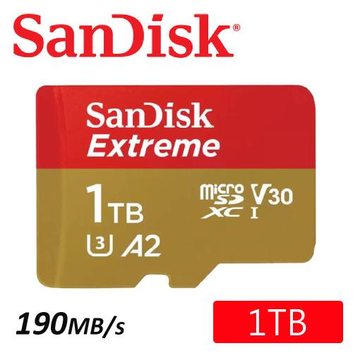 SanDisk 1TB 190MB/s Extreme microSDXC U3 V30 A2 記憶卡