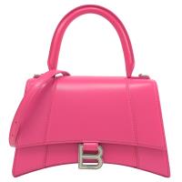 BALENCIAGA 巴黎世家 593546 Hourglass 滑面牛皮兩用沙漏包.亮桃