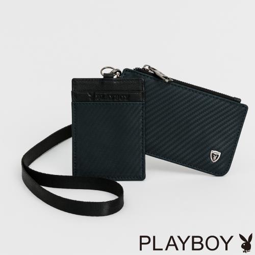 PLAYBOY - 證件套零錢包 Striking系列 - 藍色