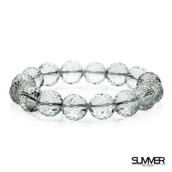 【SUMMER 寶石】白水晶鑽切面手珠13mm隨機出貨(正能量磁場之王)