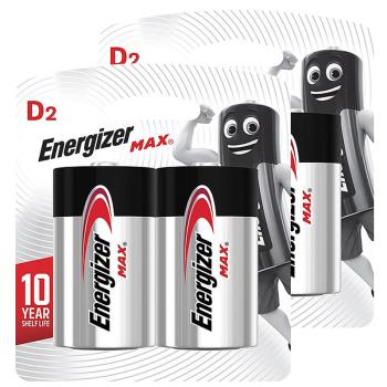 【Energizer 勁量】MAX鹼性1號D電池4入(1.5V長效鹼性電池LR20)