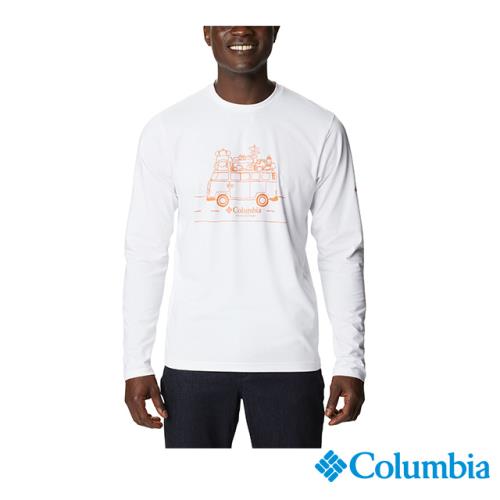 Columbia 哥倫比亞 男款-防曬50快排長袖上衣-白色 UAE23400WT