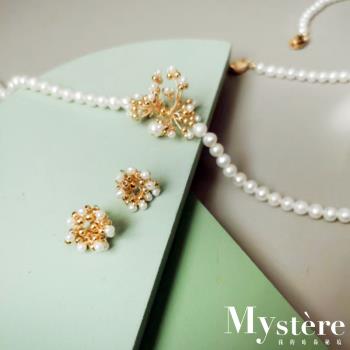 【my stere 我的時尚秘境】秘境輕奢款-日系天然淡水珍珠花朵耳環