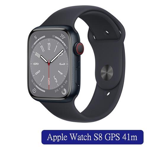 Apple Watch S8 GPS 41m鋁金屬殼搭運動型錶帶(午夜/星光/紅/白)【預購-依訂單順序出貨】【愛買】