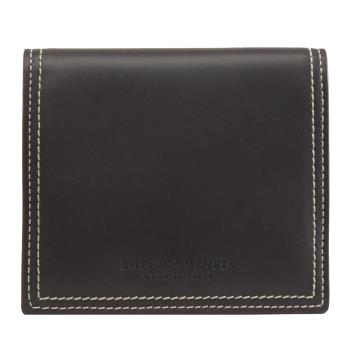 BOTTEGA VENETA 576436 撞色附活動夾零錢短夾.深咖