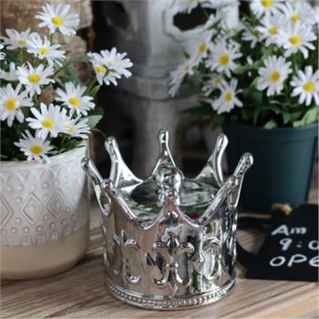法式複古銀色陶瓷皇冠擺飾