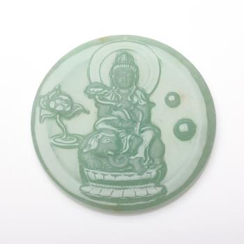 【雅紅珠寶】天然湖水綠翡翠項鍊-普賢菩薩