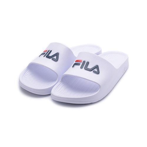 FILA 一體成型運動拖鞋 白 4-S355W-113 男/女款 鞋全家福