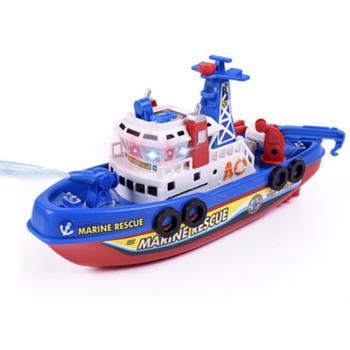 會噴水電動海上消防船兒童戲水玩具
