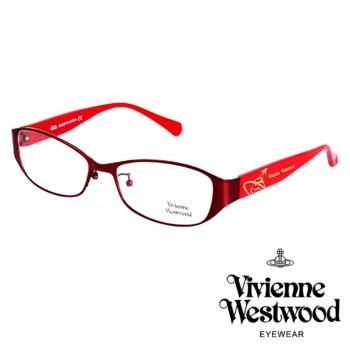 【Vivienne Westwood】金屬惡魔土星款光學眼鏡(紅 VW277 03)