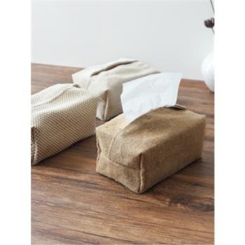 日式簡約棉麻紙巾盒