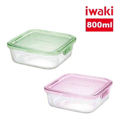 【日本iwaki】耐熱玻璃微波保鮮盒800ml