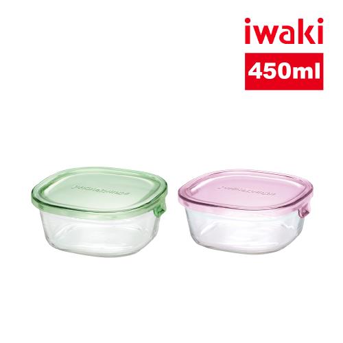 【日本iwaki】耐熱玻璃微波保鮮盒450ml