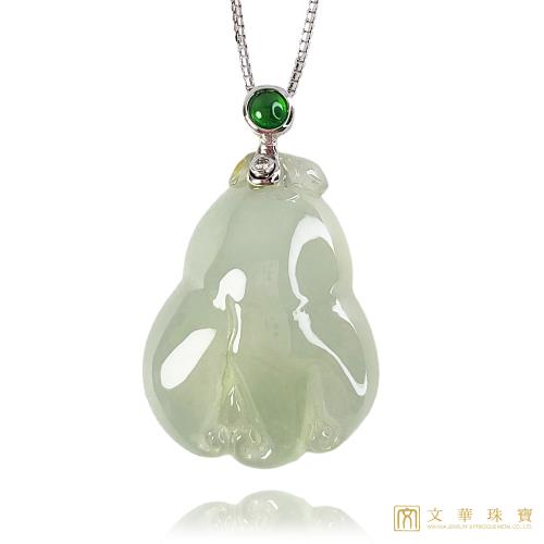 【文華珠寶】冰種起光佛手 不含鍊 天然緬甸硬玉A貨
