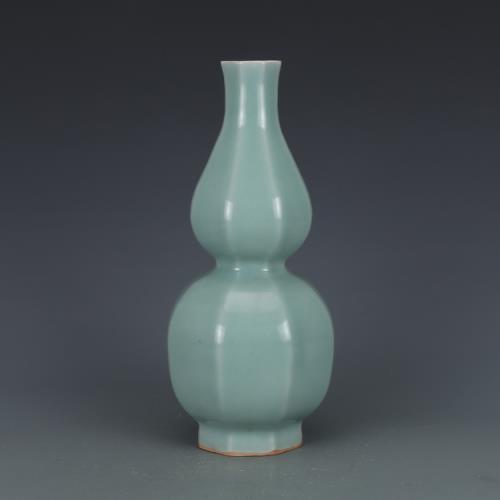 宋龍泉窯梅子青釉葫蘆瓶仿古瓷器花瓶