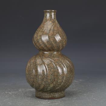 開運陶源】 (大圓球瓶)繽紛人生聚寶盆禮品~郭明本錳七彩結晶釉鎏金瓶