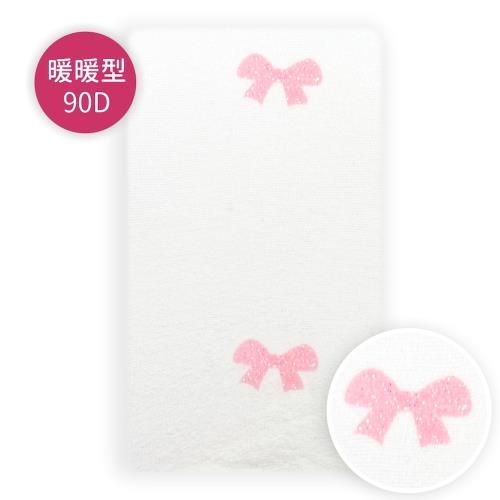  【公主童襪】90D秋冬側邊粉紅蝴蝶結超細纖維兒童褲襪（3-12歲）- 5歲以下止滑