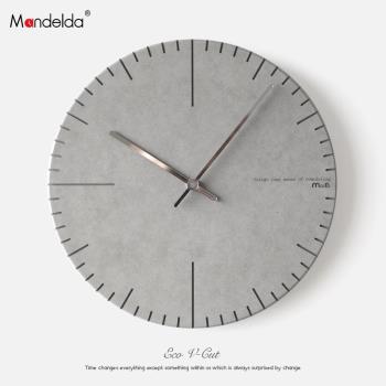 Mandelda北歐客廳臥室家用掛鐘現代簡約歐式時鐘創意靜音復古鐘表
