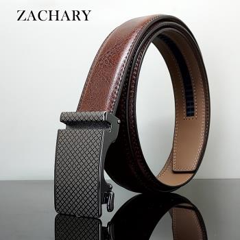 【ZACHARY】全牛皮時尚自動皮帶CY8920棕