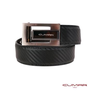 【cumar 義大利】牛皮 - carbon fiber 自動扣皮帶
