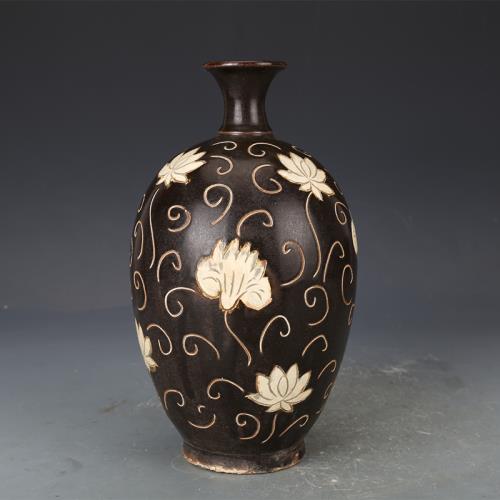 仿古瓷器磁州窯花卉紋瓶花瓶