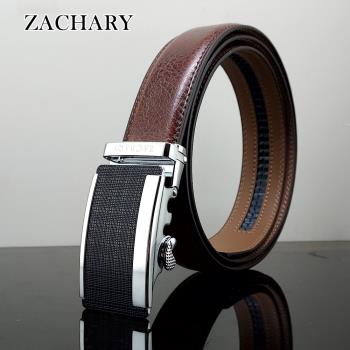 【ZACHARY】全牛皮時尚自動皮帶CY8931棕
