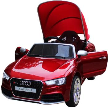 聰明媽咪兒童超跑 奧迪 RS5 原廠授權 雙驅兒童電動車(烤漆紅)