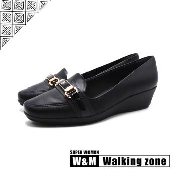 WALKING ZONE SUPER WOMAN系列 lady休閒低坡跟鞋 女鞋-黑