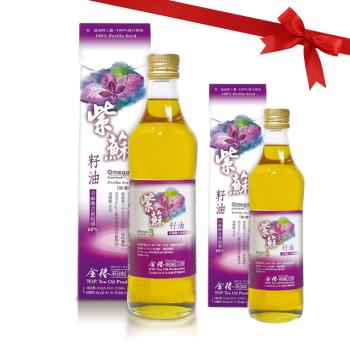 金椿茶油工坊 紫蘇籽油(500ml/瓶)+紫蘇籽油(300ml/瓶)_單瓶禮盒