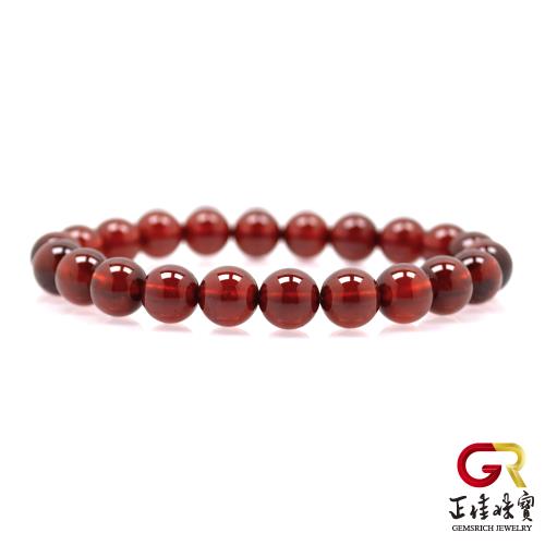 【正佳珠寶】石榴石 頂級日橙 8.3-8.5mm 橙石榴石手鍊｜日本彈力繩