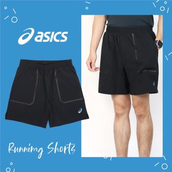 Asics 短褲 Cooling 7 Run 黑 男款 涼感 口袋 反光 透氣 彈性 無縫 開衩 跑步 2011C736001 [ACS 跨運動]