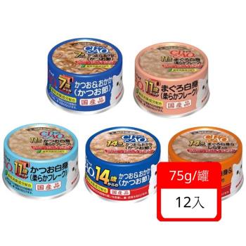 日本CIAO特齡罐 多種口味 75g/罐 x 12入