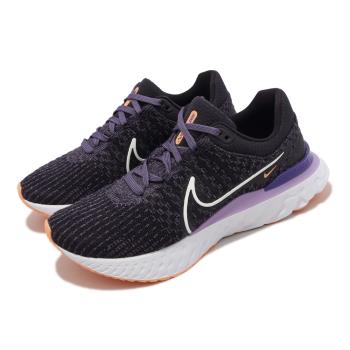 Nike 慢跑鞋 Wmns React Infinity Run FK 3 女鞋 紫 白 橘 針織鞋面 運動鞋 DD3024-502