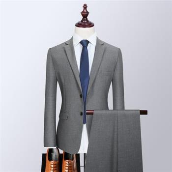【米蘭精品】西裝套裝兩件套西服-修身商務外套西裝褲男裝5色74da1