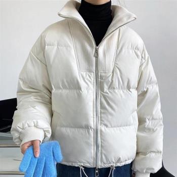 【巴黎精品】羽絨外套白鴨絨夾克-寬鬆設計感立領短款女外套3色p1ah75