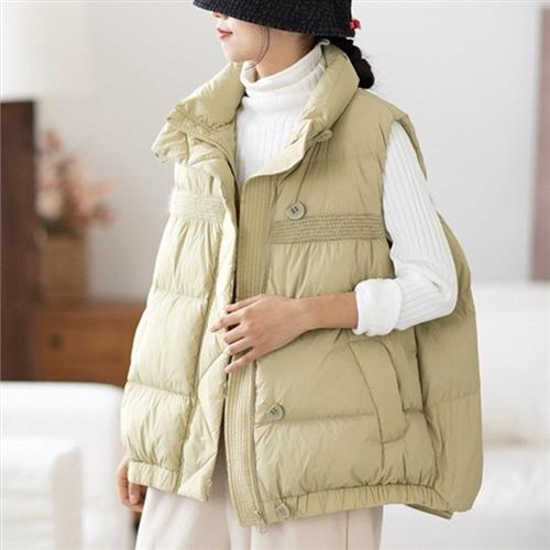 【巴黎精品】羽絨背心白鴨絨夾克-短款寬鬆休閒馬甲女外套4色p1ah25