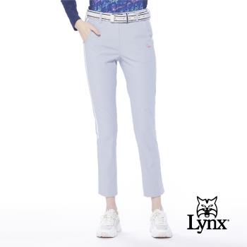 【Lynx Golf】女款日本進口布料涼感彈性兩側特殊剪裁設計窄管九分褲(二色)