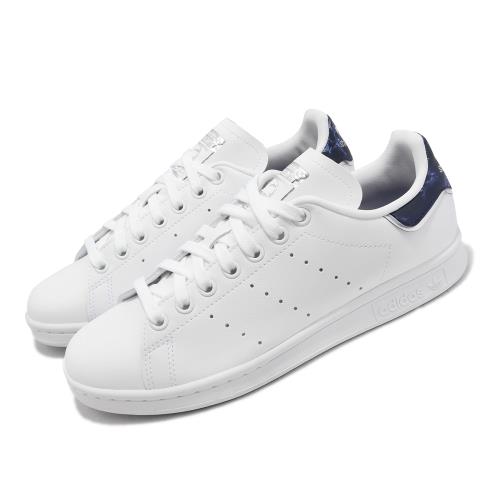 adidas 休閒鞋Stan Smith W 女鞋白藍銀小白鞋經典史密斯三葉草愛迪達