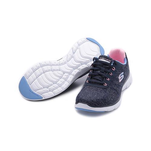 SKECHERS FLEX APPEAL 4.0 寬楦綁帶運動鞋 深藍白 149570WNVMT 女鞋