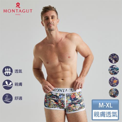 【MONTAGUT夢特嬌】時尚潮流印花平口褲(花色隨機)