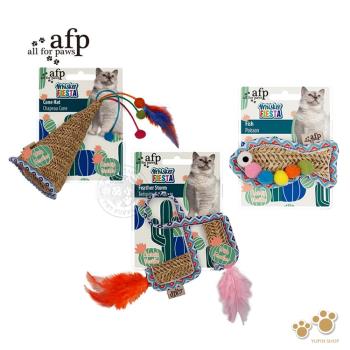 afp 編織嘉年華 綵球魚/瘋羽毛 100%加拿大進口貓薄荷 合成纖維編織 印花面料製成 貓咪玩具 追逐 猛撲