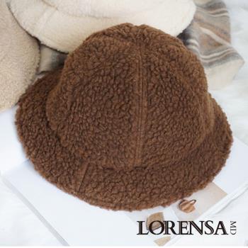 Lorensa 蘿芮 泰迪風毛茸茸秋冬保暖漁夫帽(咖啡可可色)