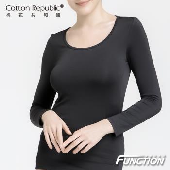 棉花共和國 Function暖漾光 抗菌蓄熱圓領女長袖發熱衣