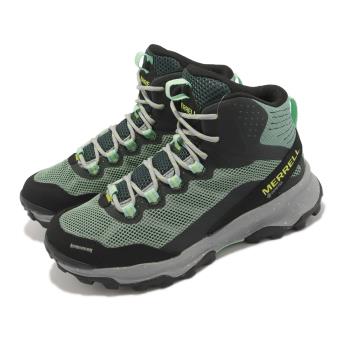 Merrell 登山鞋 Speed Strike Mid GTX 綠 黑 女鞋 防水 戶外 耐磨 郊山 越野 ML067368